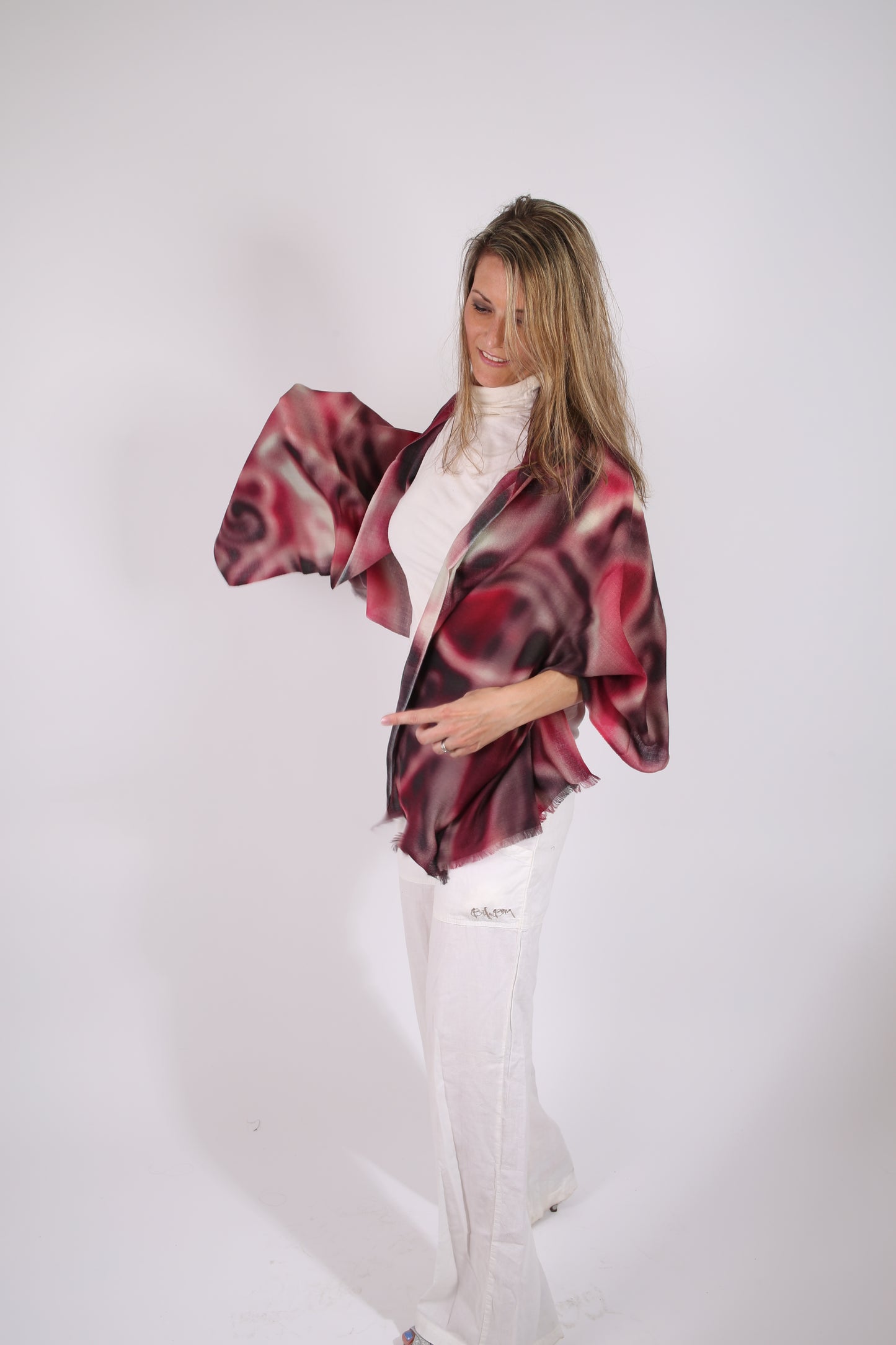 Schal Berry aus Wolle Seide / Diamond weave