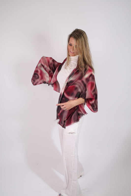 Schal Berry aus Wolle Seide / Diamond weave