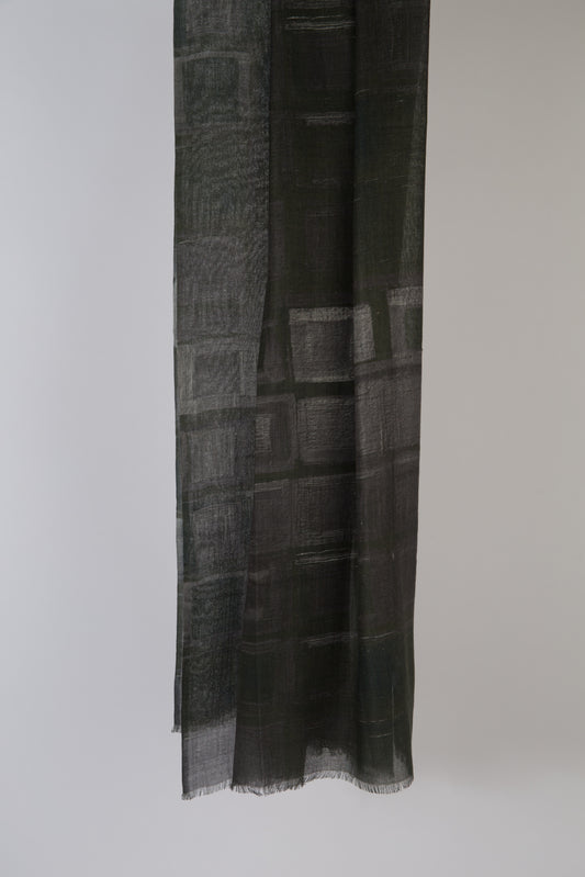 Dark Square wool silk
